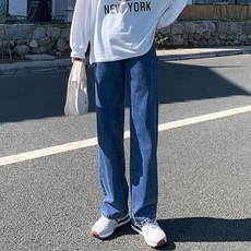 스타빈 여성용 심플 와이드 데님 팬츠