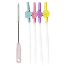 Agapra 多功能防漏吸管 L 4款 + 清潔刷組, 1套