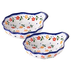 Blooming Garden 浪漫花朵貝殼把手餐盤, 太陽黃, 2個, 單品
