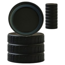 mir 矽膠環玻璃瓶塑膠PP蓋 70mm, 黑色, 12個