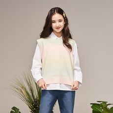 applepink 女童漸層針織背心 S104