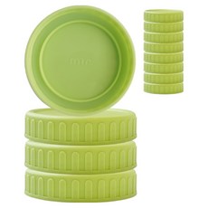 mir 矽膠環玻璃瓶塑膠PP蓋 70mm, 綠色, 12個