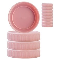 mir 矽膠環玻璃瓶塑膠PP蓋 70mm, 粉紅色, 12個