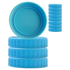 mir 矽膠環玻璃瓶塑膠PP蓋 70mm, 藍色, 12個