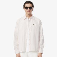 라코스테 남성용 옥스포드 스트라이프 면 셔츠