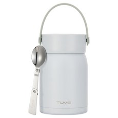 TUMS 圓形手柄食物罐 710ml + 折疊湯匙套組, 1套, 迷霧藍
