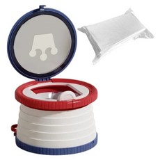 barbre 兒童便攜式折疊馬桶 V2 + 凝固墊 20片組, 藍色(馬桶)