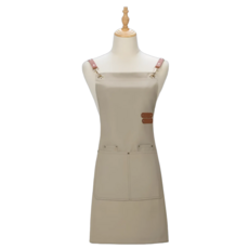 Sallimieum 帆布工房 咖啡廳 廚房 美容 防水圍裙, 卡其色