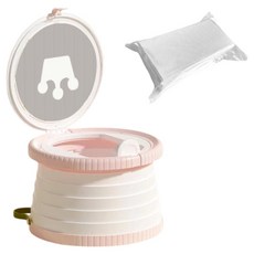 바브레 어린이 휴대용 접이식 변기 V2 + 응고패드 20p 세트, 핑크(변기)