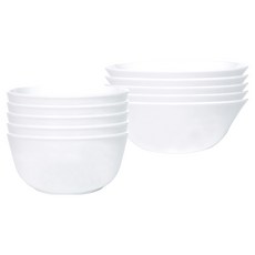 바칠레 공기대접 세트, 리얼화이트, 밥공기(4p) + 대접(4p), 1개
