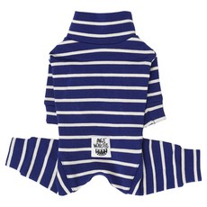 엔젤몬스터 반려동물 스트라이프 하이넥 커버롤 올인원 OR001, 760 Navy, 1개