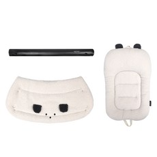 ManitoPet 狗狗推車防護墊 Smart Bumper 基本款 + 外罩 + 內墊 小狗套組, 1套, 基本黑色+羊羔絨小狗(燕麥色)