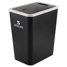 SHEDEAMG 피어니스트 스퀘어 푸시 휴지통, 블랙