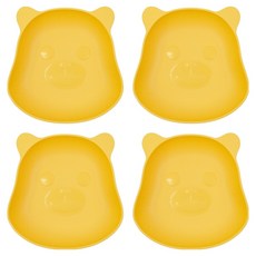 키친유 베어 곰돌이 트레이 15cm, 옐로우, 4개