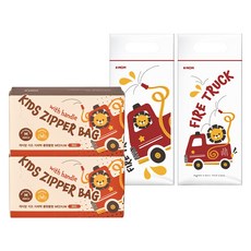 케이맘 키즈 손잡이 지퍼백 롱핸들형 소방차 35p, 2개