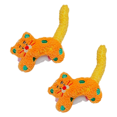 THE ZAKKA 布料貓咪窗簾固定綁帶夾 6.5 x 10 x 10 cm, 橘色, 2個