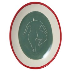 레티티아후제 타원접시, 프라이데이 나이트 그린 레드, 1개