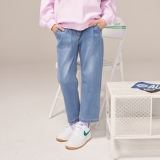 제이씨비 여아용 와이드핏 롤업워싱 데님팬츠 S144