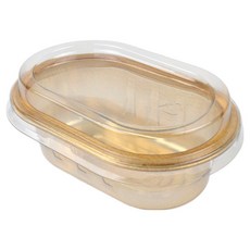 아이엔피 투명라운드 디저트 티라미슈 케이스 소 12.5 x 8 x 4 cm, 골드, 25개