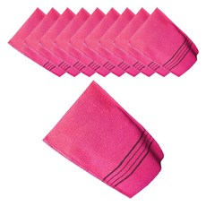 Wonine 專家用大尺寸沐浴搓澡巾, 亮粉色, 10個, 1入
