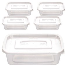 생활미소 사출 다회용 밀폐사각용기 300ml, 1개입, 5개