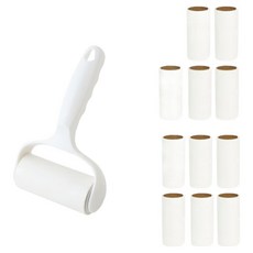 Woni's 斜切式除塵滾筒 手柄 + 12入補充包組合, 1套