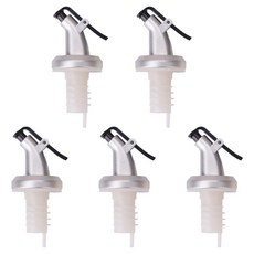 LionHeim 矽膠按壓式倒油器 油品調味料醬料瓶塞, 5個, 白色