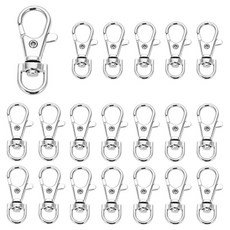 鑰匙圈連接龍蝦扣配件, 銀色, 20個