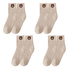 소니오 여성용 베어 포인트 패션 양말 4켤레 세트