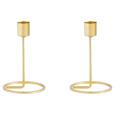 Laventia 婚禮家居浪漫燭台 小號 2入, 金色