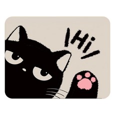 머니풀 귀여운 검은 고양이 작은 마우스 패드, 하이 캣, 1개