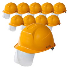 동명 건설현장 공사장 머리보호 신투구형 보안경 안전모 DMS-D-3001SH, 옐로우, 10개