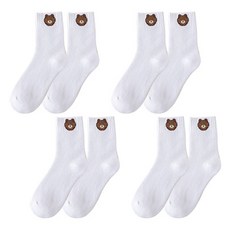 소니오 여성용 베어 포인트 패션 양말 4켤레 세트