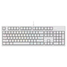 ABKO Kailh光軸 V2 LED 電競機械式有線鍵盤, 白色, K660S V2, 茶軸