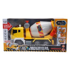 韓國 B&C Mighty Gear 慣性動力混凝土攪拌車 重型機具功能玩具車, 黃色, 1個