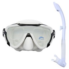 OCEANTAG 變色龍光學面鏡 + 呼吸管 + 度數鏡框套組, 白色