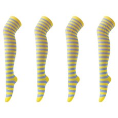 알로데 여성용 스몰 단가라 파티용 하이 니삭스 4켤레 세트