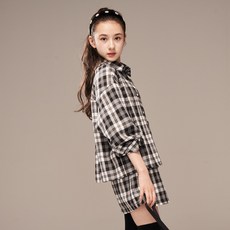 applepink 格紋外口袋襯衫式外套 S115