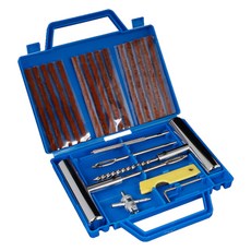 씨티알 타이어 펑크 수리 공구 보수 자동차 오토바이 지렁이 올인원 키트 23종 세트, 1세트, 블루