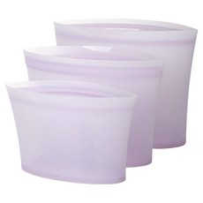 Siligarden 矽膠保鮮袋 500ml + 1000ml + 2000ml 套組, 紫色, 1套