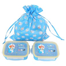 aizoum 哆啦A夢 2層便當袋組, 1套, 混合顏色