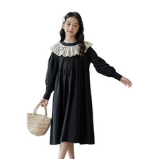 엣지랜드 여아용 마카롱 카라 롱 원피스