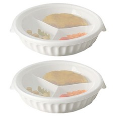 PUKO Wave分隔保鮮盒組 3格, 2組, 保鮮盒+保鮮蓋+包裝盒