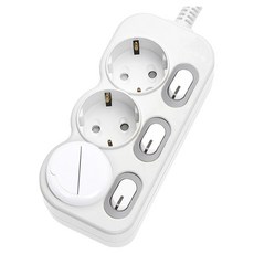 EcoPowerTap LED單獨節電多功能延長線 3孔 EPM-L203, 白色, 5m, 1個