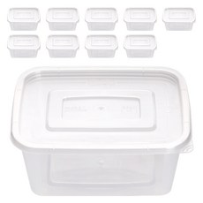 생활미소 사출 직사각 밀폐용기, 10개, 500ml