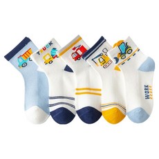 IBboom 男童噗噗傾卸卡車網眼襪5件組 G60