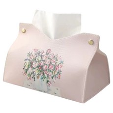 썬문 품격 있는 가죽 각티슈 케이스, 핑크