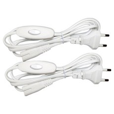 T5 2針用 中間開關電源線 SDC-01, 2個, 150cm, 白色