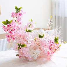 flowertree 人造櫻花人造花中心擺飾, 1個, 混合色
