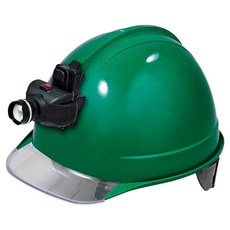 DONGMYUNG 高級型頭盔式透明窗安全帽 含頭燈 KH004 深綠色, 1個